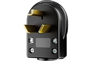 PLUGRAND Nema 10-30P Plug 30 Amp 125/250 Volt Angle Plug, 3 Pole 3 Wire Grounding Straight Blade Plug for Dyer and Ranges LK3331