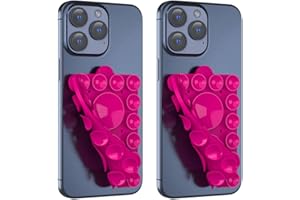 CMZZ Silicone Suction Phone Holder Mount,Silicon Adhesive Phone Accessory for iPhone and Android, Hands-Free Mirror Shower Phone Holder,TikTok Videos and Selfies (Rose Pink 2Pack, Double Sided)