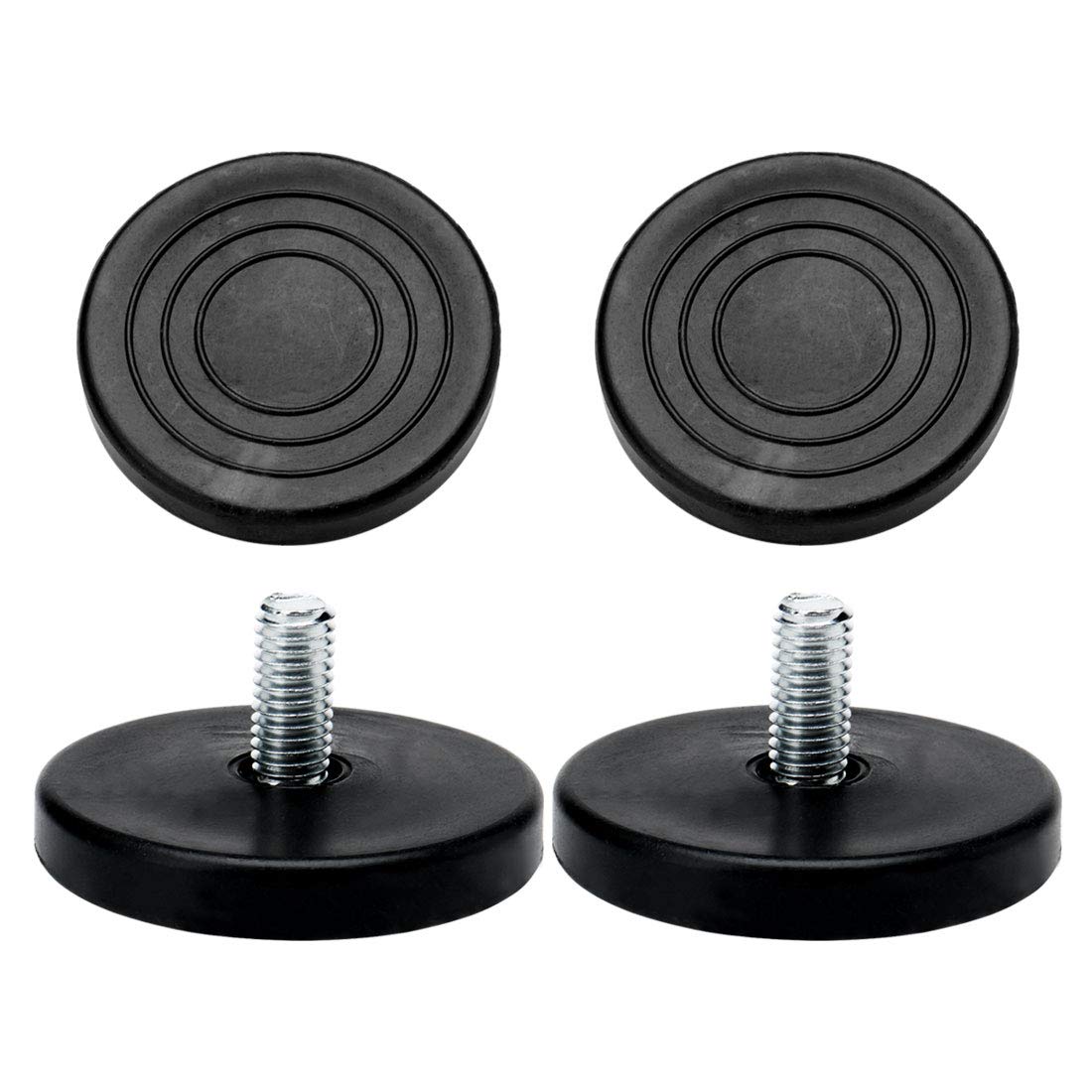 Sourcingmap M8 x 17 x 50mm Leveling Feet Adjustable Leveler Floor Protector Cover Pad for House Furniture Desk Table Chair Leg 4 Pack