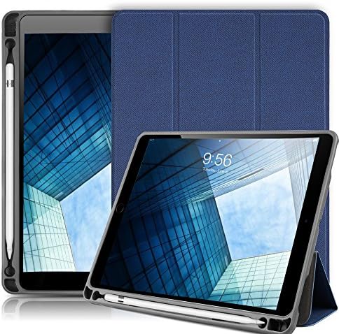 New iPad 9.7 inch 2018/2017 Case with Pencil Holder,iLuen Ultra Slim Lightweight Smart Cover Trifold Stand with Auto Wake/Sleep Magnet protective Funcion,Hard Back Cover for iPad 6th/5th Generation