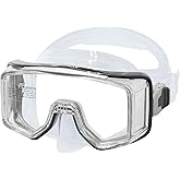 SAEKODIVE PanoEX 3 Window Diving Mask - Panoramic Wide View, Anti-Fog Tempered Glass, Anti-Leak Silicone Skirt - Scuba Mask, Dive Mask, Snorkel Mask for Adults