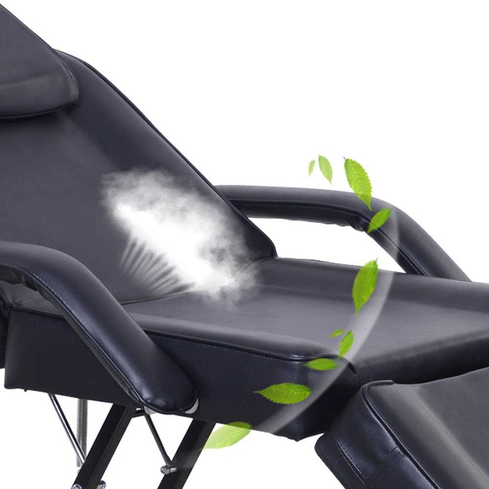 Apelila Beauty Salon Chair Massage Table Bed Folding Therapy SPA Bed Facial Tattoo Chair Black: Beauty