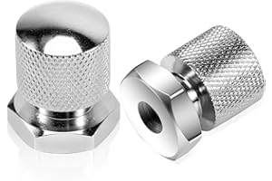 Eumti 2PCS Motorcycle Solo Seat Mounting Nut 1/4"-20 Screw Thread Knurled Nuts Quick Install Chrome Compatible with Harley All Touring Softail Models 1999-Later