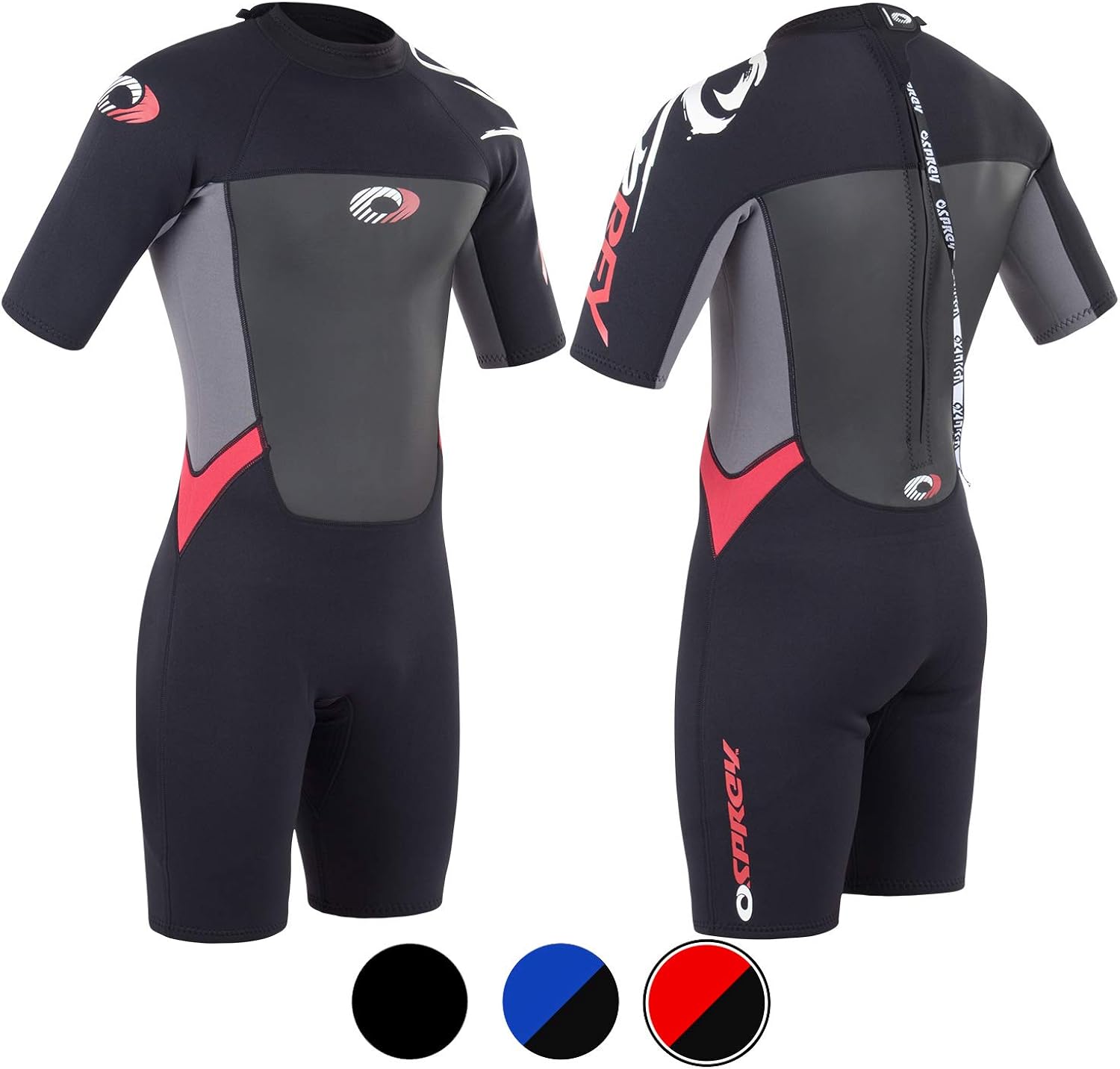 Osprey Men's Shorty 3 mm Summer Wetsuit, Adult Short Sleeve Neoprene