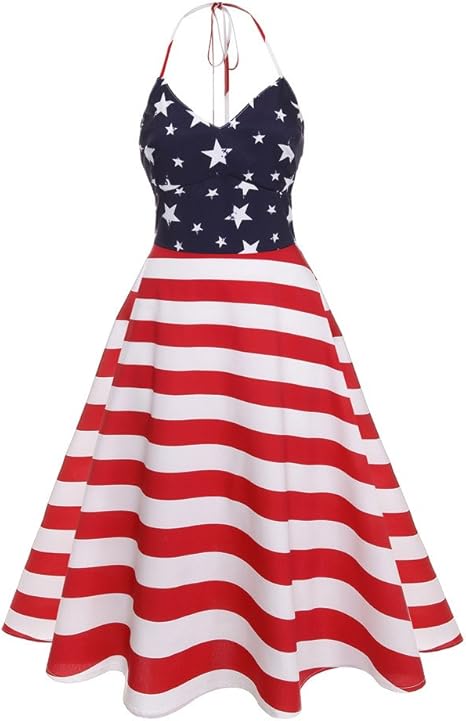 red and white striped sundress