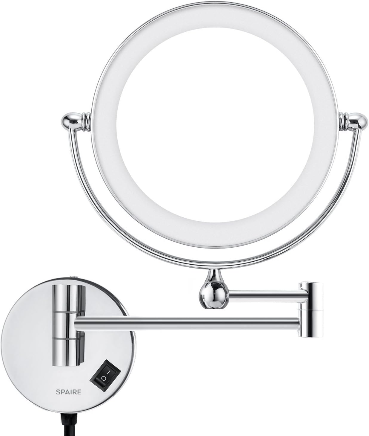 Spaire Espejo de Baño con Luz LED 5x / 1x Doble Cara 8,2 Pulgada Espejo