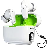 Hearing Aids, Miniature Hearing Amplifiers for Adults Seniors Noise Cancelling, Rechargeable Hearing Aids with Crystal Clear Sound, and LED Power Display（White-Green)