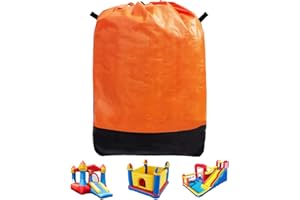 QYILUARE Heavy Duty Water-Resistant Inflatable Bounce House Storage Bag with Drawstring, Flat 39" x 47", for Residential & Commercial Use-Orange