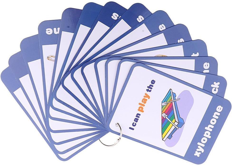 SANCENT14 -Musical instrument-Educational Learning Picture & Word Card Flashcards(English word learning card & pocket size flash card for children and Preschool),13.5x9.2cm - English Vocabulary Cards