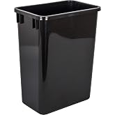 Hardware Resources Plastic Trash Can - Indoor Garbage Bin for Kitchen, Home, Office &amp; Commercial Use - Large Waste Disposal Tub - Compatible with Pull-Outs &amp; Frames - 35-Quart (8.75-Gallon) - Black 1 Count (Pack of 1)
