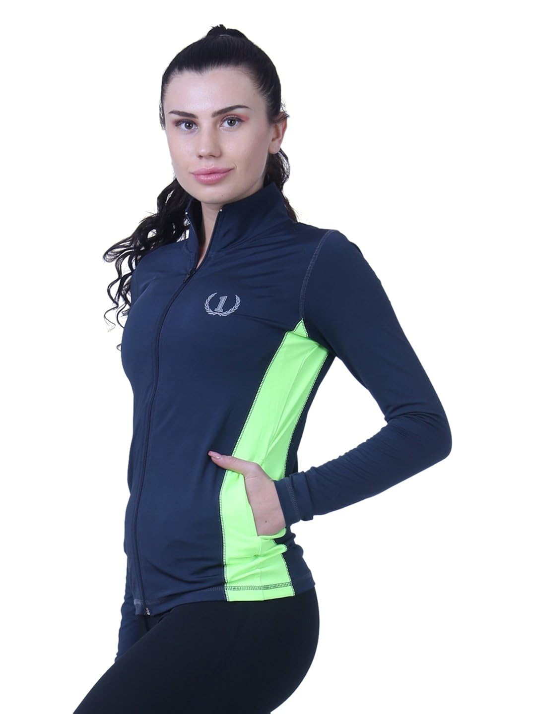 onesport womens solid sports jacket (onsp50dg)