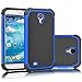 Tekcoo for Galaxy S4 Case, [Tmajor Series] [Blue/Black] Shock Absorbing Hybrid Rubber Plastic Impact Defender Rugged Slim Hard Case Cover Shell for Samsung Galaxy S4 S IV I9500 GS4 All Carriers
