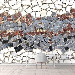 Wall Mural Realistic Rock Colorful Bricks Removable Self-Adhesive Large Wallpaper - 66x96 inches