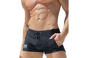 JOCKMAIL Men's Swimming Shorts Sexy Men's Swimsuits Swim Boxer Briefs Bathing Suits Mens Swim Briefs with Pouch