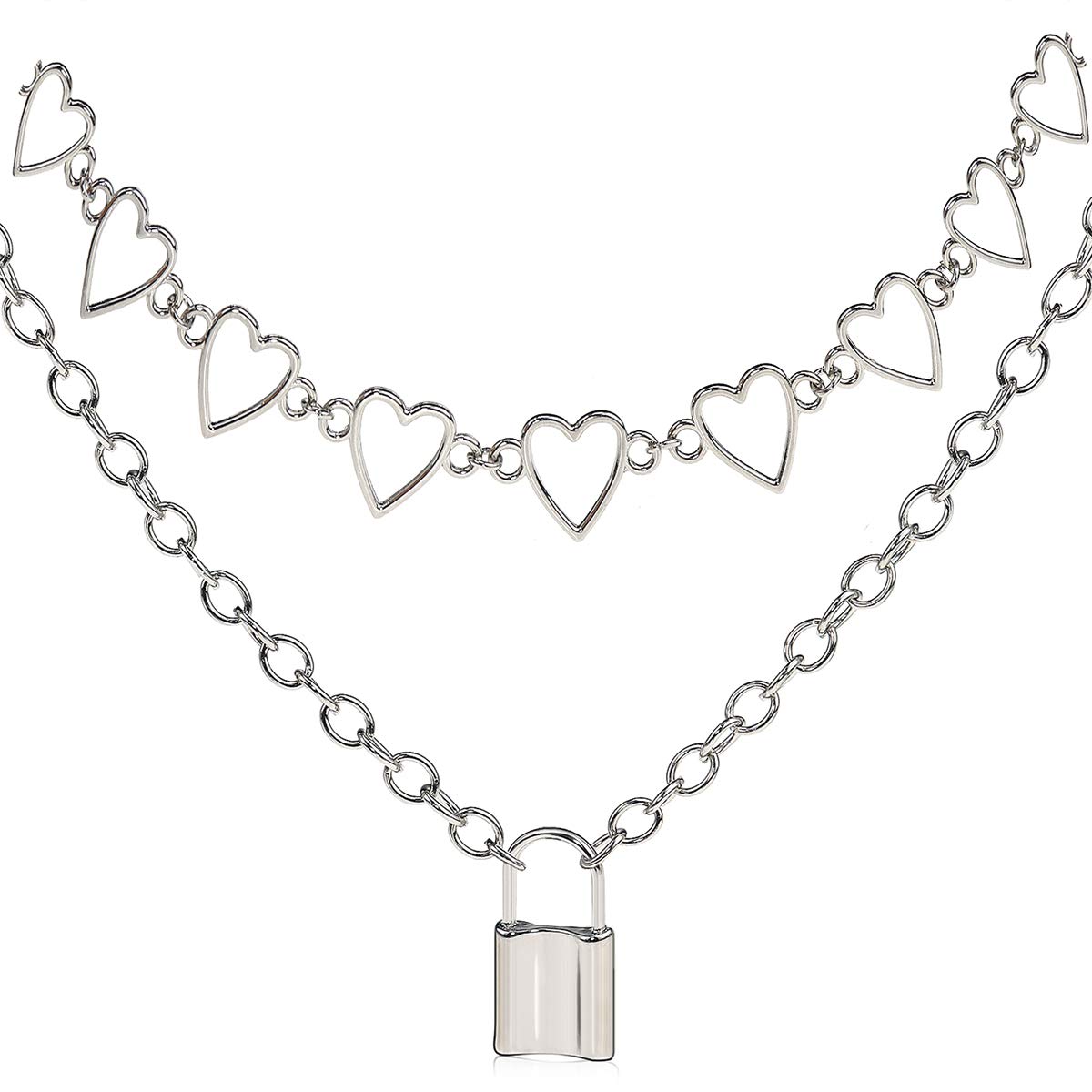 Suyi Choker Necklace - Simple Geometric Circle Choker Statement Clavicle Necklace for Women Girls Necklace Jewerly, Metal, alloy