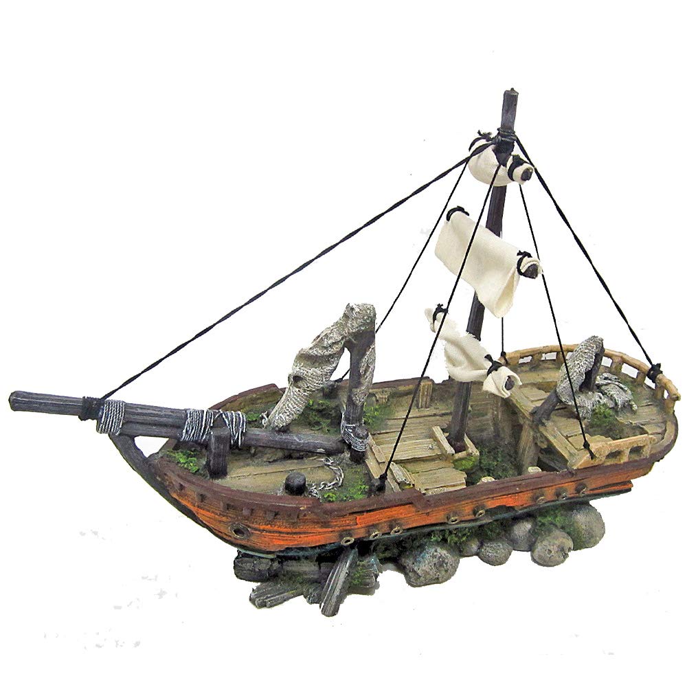 wave Sailing Ship With Rocks