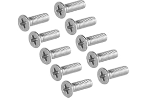 uxcell M3x10mm Flat Head Machine Screws, Phillips Cross Screw, 304 Stainless Steel, Fasteners Bolts 50Pcs