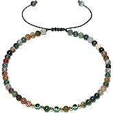 Lightock Evil Eye Ankle Bracelets for Women Beads Anklets Beach Accessiory Gemstone Healing Crystal Adjustable