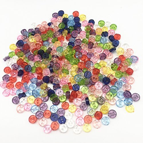 Transparent Mixed 6mm Mini Tiny Buttons Resin Round Sewing Doll Clothes Clear Button Embellishments Scrapbook Cardmaking Pack of 500