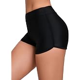 High Waist Swim Shorts Women Tummy Control Bathing Suit Bottoms Shorts | Black Bikini Bottoms Surf Board Shorts Boyshort Swimsuit