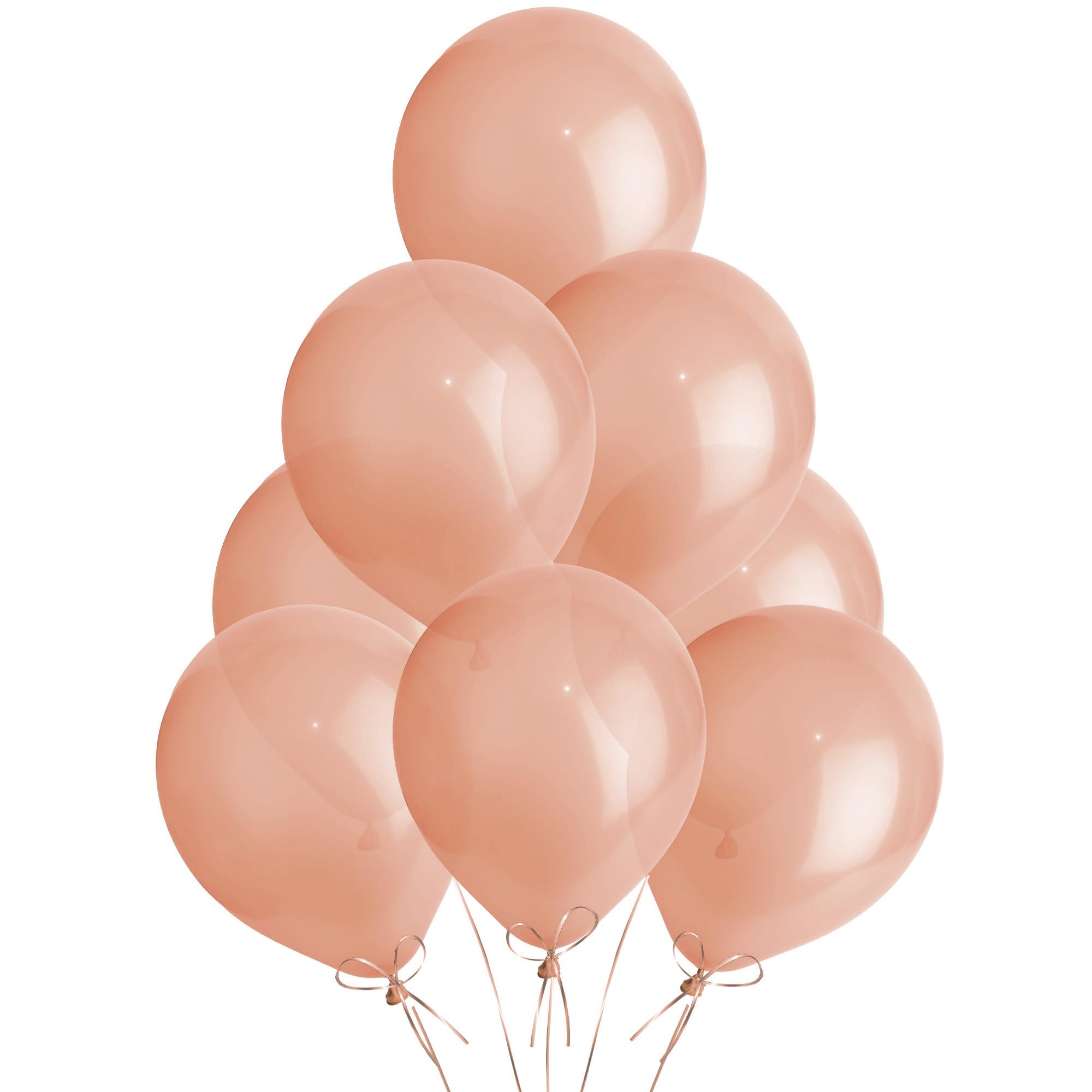 Metallic Rose Gold Balloons 100 Pack, Large 12 Inch Thick Latex Biodegradable Helium Party Balloons for Birthday, Wedding, Baby Shower, Valentine's Day Events Decoration for Balloon Arch Garland