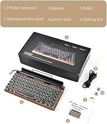Retro Typewriter Keyboard, Mechanical Bluetooth