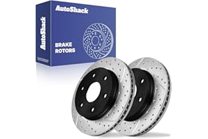 AUTO SHACK AutoShack 12.01" (305 mm) Front Vented Drilled & Slotted Brake Rotors E-Coated Replacement for 2007 Chevrolet Silverado 1500 Classic 2007 GMC Sierra 1500 Classic 2-PC Set ShadowGuard