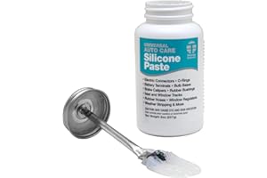 TRIBOLOGY/TECH-LUBE Tribology Tech-Lube Silicone Paste with Brush, Clear, 8 oz - Universal Automotive Care Sealant Dielectric Grease - Brake Calipers, Battery Terminals, Sunroof, Gaskets, Electrical Connectors, O-Rings