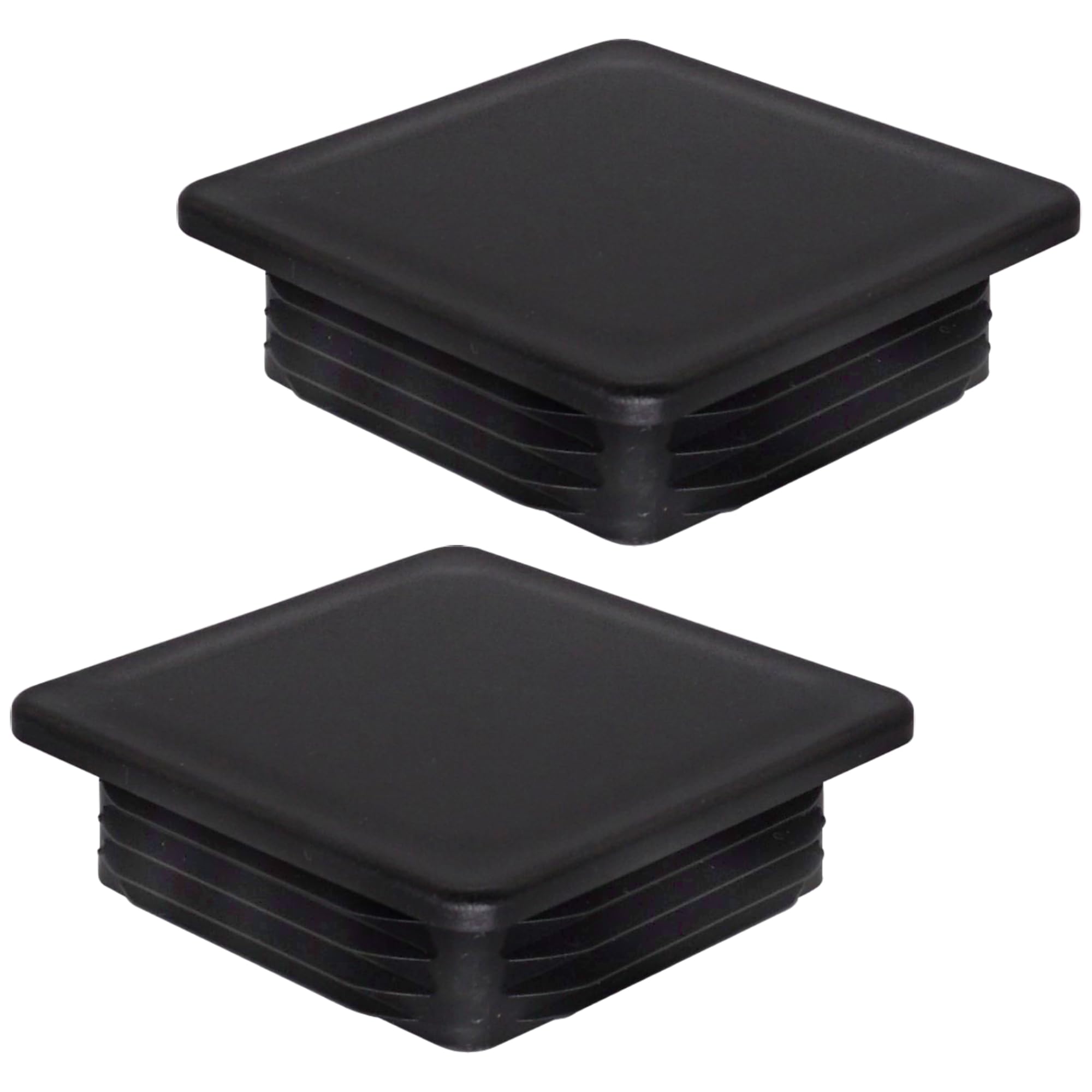SKIR'CO (2 pcs) Square Plastic Plugs 90 x 90 mm, Mat Tube End Caps, Square Tube Inserts, Fence Post Plugs, Black RAL 9005