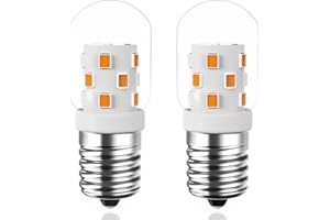 SSQY LED Microwave Light Bulbs,Under Hood Whirlpool Microwave Bulb,Dimmable 3W 40W Equivalent 400LM,120V, E17 Intermediate Base Appliance Light Bulb Over Stove, Warm White 3000k 2 Pack