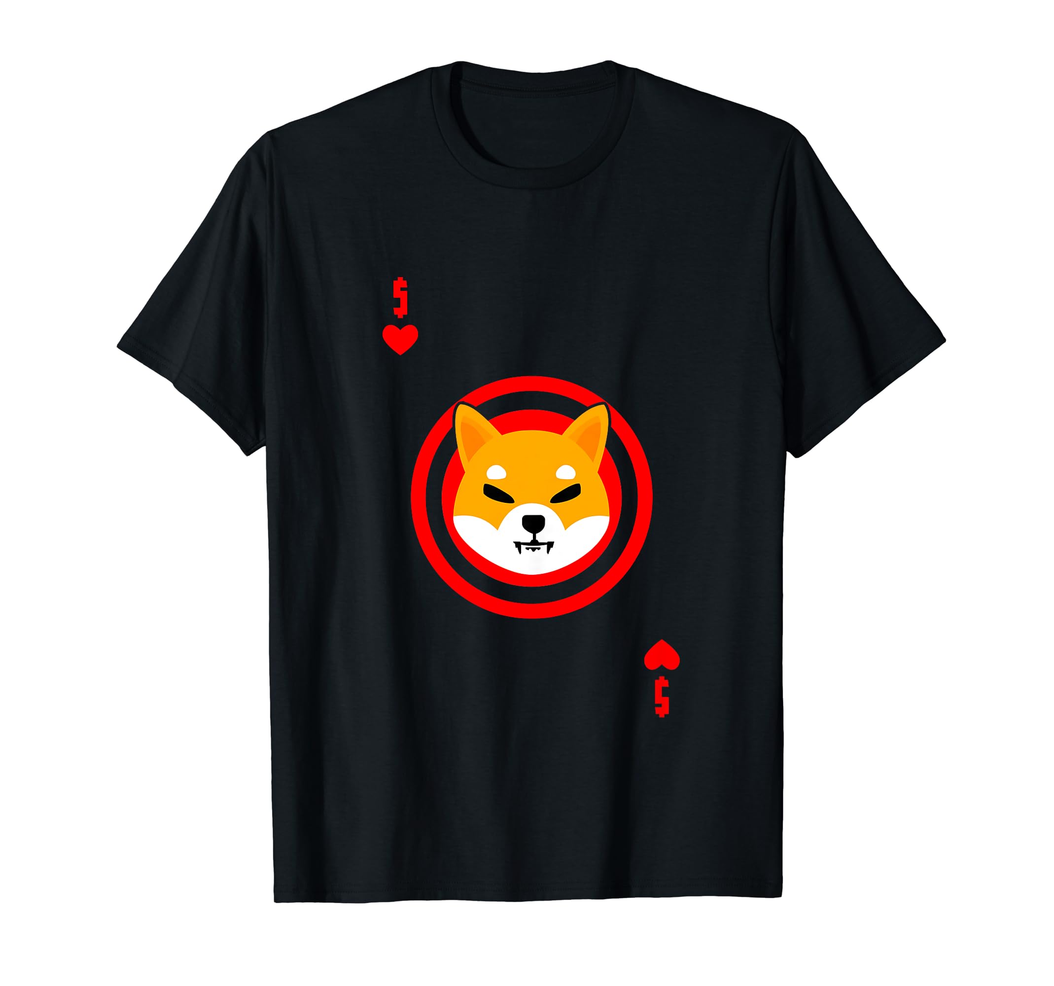 Shiba Inu Coin Hearts Card Blockchain HODL Cryptocurrency T-Shirt
