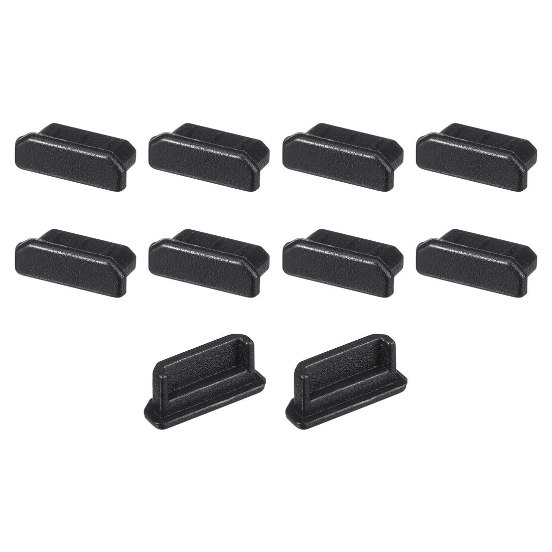 sourcing map 10pcs Male Anti Dust Silicone Cover Port Protectors 10mmx2.5mm Black