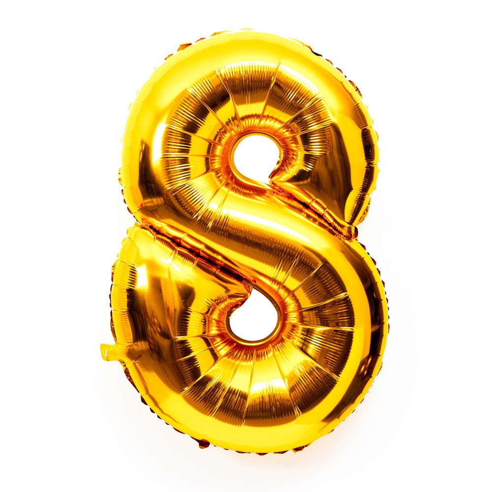 YPSelected 40 Inch Gold Large Foil Helium Number Balloon Birthday Wedding Party 0-9 (8)
