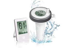 Asunder Pool Thermometer, Pool Thermometer Floating Easy Read, Pool Thermometer Floating with Indoor Temperature Humidity Monitor for Swimming Pool, Spa, Tubs and Ponds