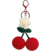 Mshion Handmade Crochet Fruit Keychain, Cute Keychains for Women Girls Novelty Car Keychains Holiday Gifts