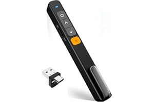W2LIGQU 2-in-1 USB Type C Wireless Presenter Remote, Hyperlink Volume Control Presentation Clicker for PPT Clicker, RF 2.4GHz Presentation Remote Slide Advancer for PowerPoint, Mac, Laptop, Keynote.