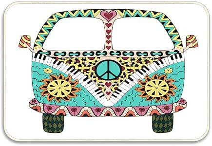Download Amazon.com : Huayuanhurug Hippie Vintage Car Mini Van in ...