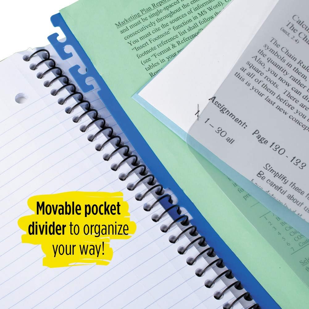 Five Star Advance Spiral Notebook, 5 Subject, College Ruled Paper, 200 Sheets, 11 x 8-1/2 inches, Black (73144) : Office Products