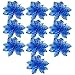Ninko 10 Pieces 15 cm Artificial Hollow Poinsettia Flower For Christmas Tree Wreath House Decoration Blue Flower With Shining Edge