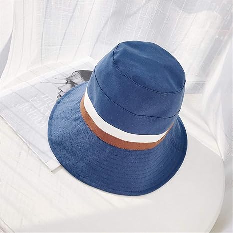 Amazon Co Jp Zhangbin 日本のステッチストライプ帽子の女性のミス夏天野生ダヤン真央帽子太陽の帽子韓国語バージョンの呪文の色の潮 Color Blue Size ワンサイズ ホーム キッチン