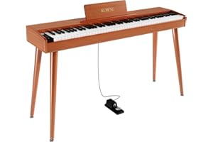KUMENG digital Piano 88 Key Semi Weighted Keyboard,Full-size Electric Piano for Beginners,with Sheet Music Stand,Pedal,Power Adapter,Headphone Mode,USB-MIDI (KU-3506 Digital Piano with Stand)