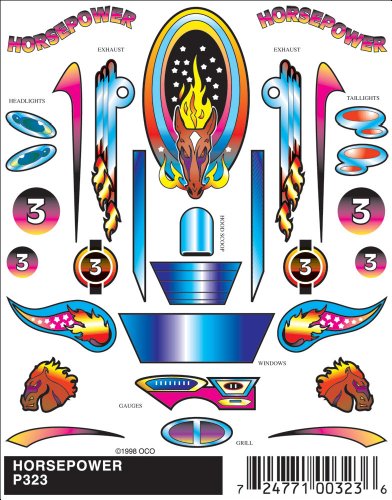 Woodland Scenics Pinecar Pine Car Horsepower Stick On Decal