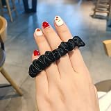 Pimoys 12Pcs Satin Hair Scrunchies Elastic Hair Ties Black Women Girls view 7