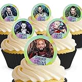 Cakeshop 12 x PRE-CUT Suicide Squad Edible Cake Toppers