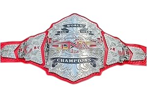 GENERIC TNA Tag Team Championship Belt Replica - Red Strap | Collectible Wrestling Championship Belt | Professional Wrestling Accessories