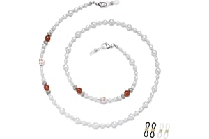 JURYLOO Eyeglasses Chain for Women, Natural Crystal Glasses Chain Sunglasses Holder Necklace Eyewear Strap Reading Lanyard