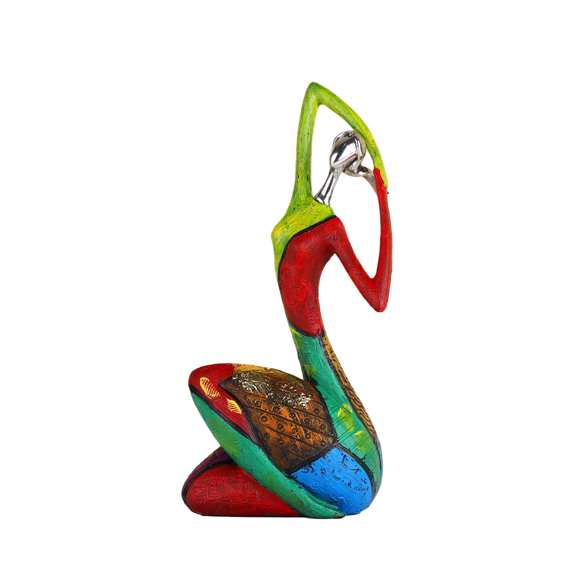 suruim Colorful Abstract Women Figurines Sculptures Home Decor for Shelves Yoga Pose Art Statue Modern Home Decoration Living Room Zen Decor Tables Ornaments (C)