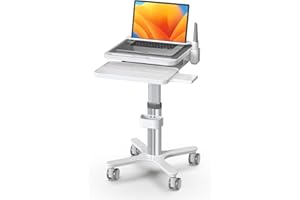 BEWISER Medical Cart Mobile Trolley Height Adjustable Easy Installation Pallet Cart with Oral Scanner Holder Laptop Workstati