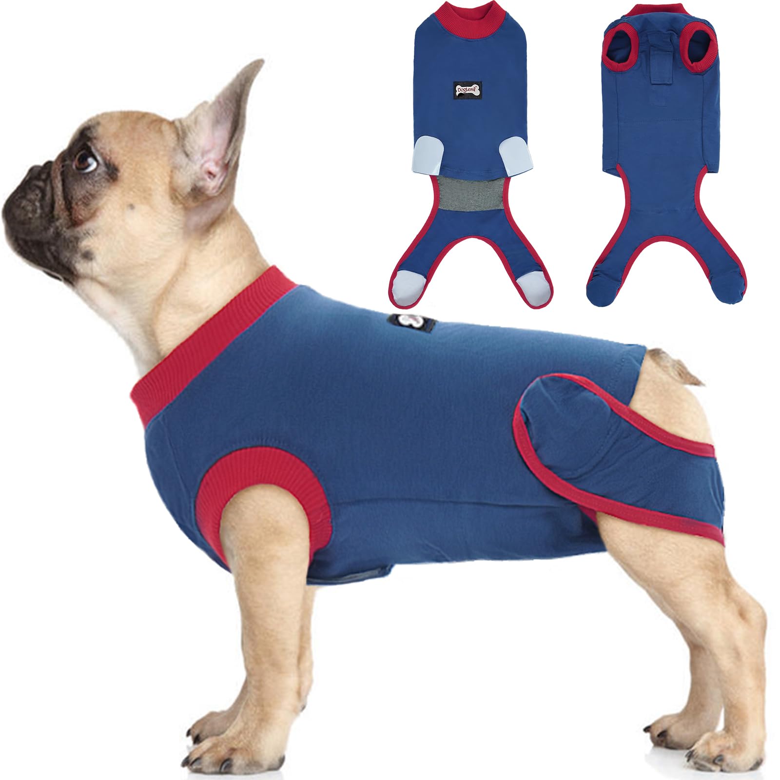 IDOMIK Dog Recovery Suit for Female Spay - Adjustable Anti-Licking Dog Post Surgery Onesie, Male Female Dog Neuter Spay Suits, Soft Abdominal Wound Bandage & E-Collar Cone Alternative