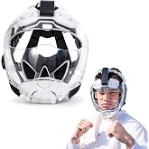KEDAO Karate Mask Headgear, Professional Martial Arts Headgear Adjustable Head Circumference Karate Sparring Headgear Protective Guard for All Age
